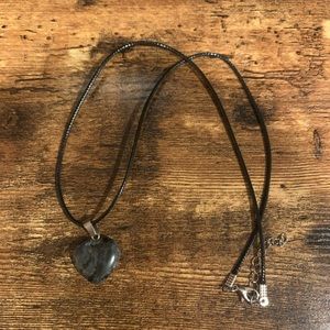 NWT Larvaikite Heart Necklace